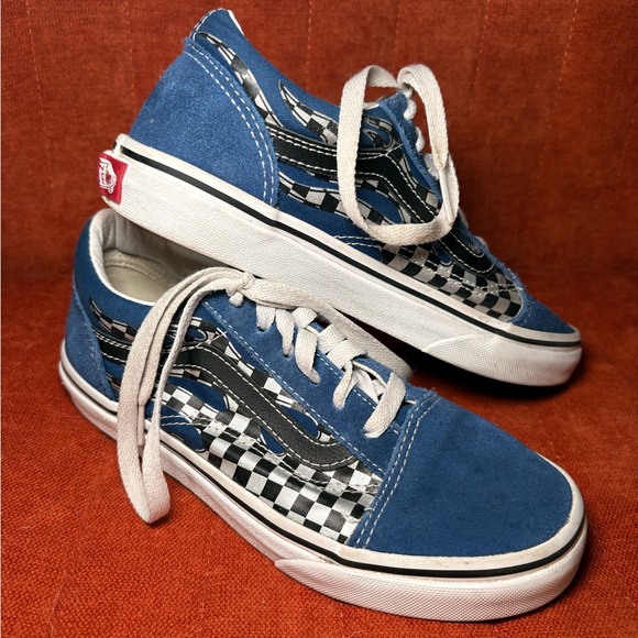 Vans Other - Vans Old Skool Blue Checkered Unisex Kids Sneaker 3